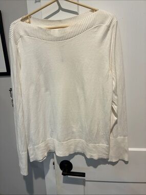Tommy Hilfiger Boat neck White Sweater 100% Cotton.  B30